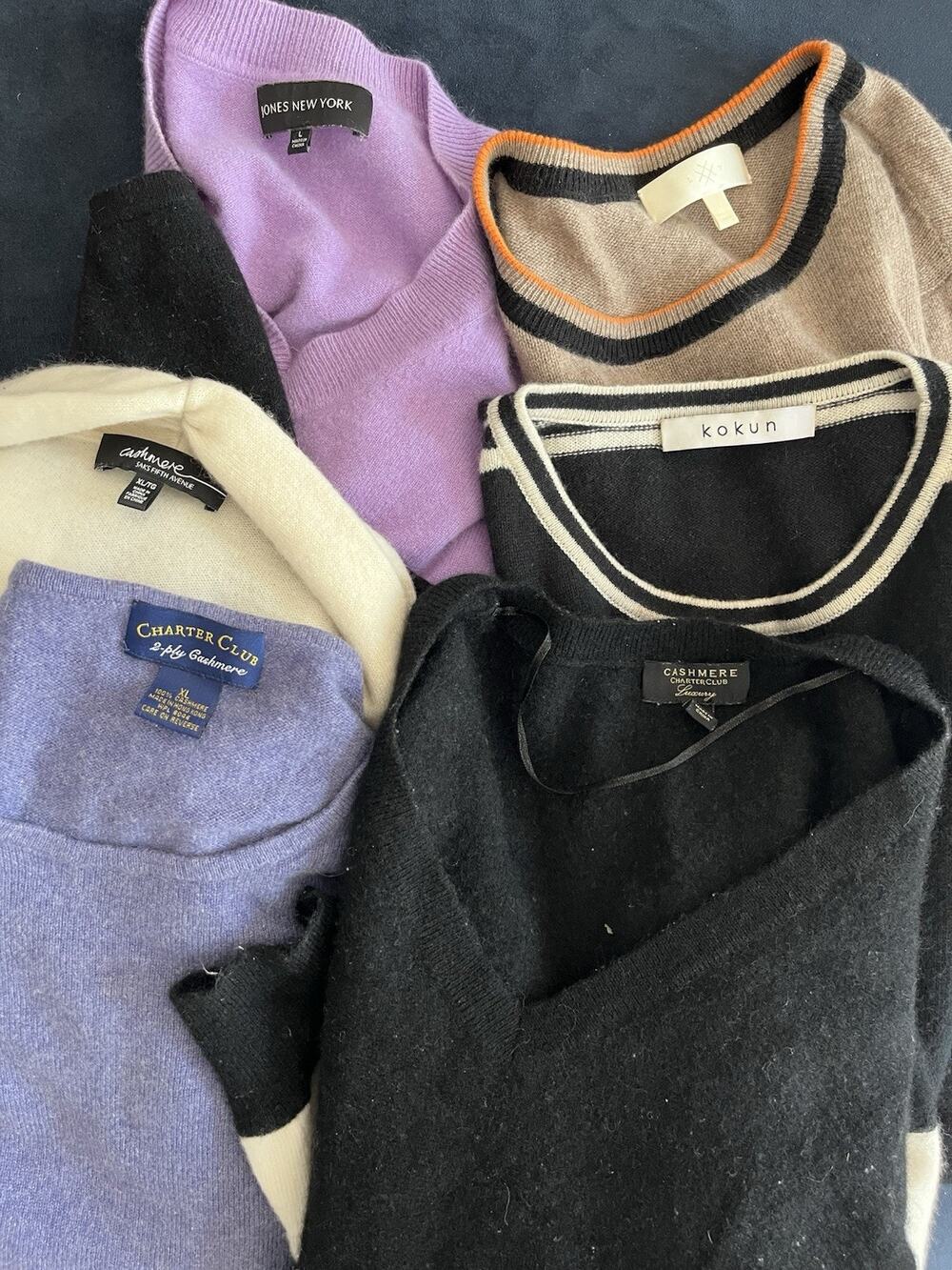 2lb 12oz 100% Cashmere Flawed Sweater Lot Lisa Todd Saks Kokun Upcycle Craft